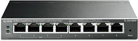 Tp-Link Tl-Sg108Pe, 8 Port Gigabit / 4 Port Poe Smart Switch