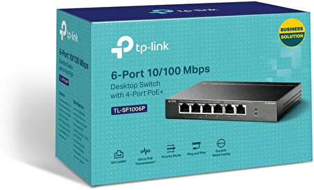 Tp-Link Tl-Sf1006P, 6-Port 10/100Mbps Desktop Switch With 4-Port Poe+