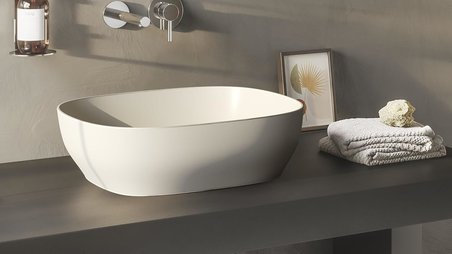 Vitra Outline 5994B420-0016 Kare Lavabo, 48 Cm, Mat Bej