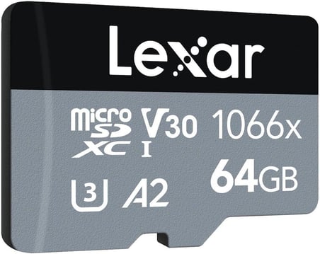 Lexar 64Gb High-Performance 1066X Microsdxc Uhs-I, Up To 160Mb/S Read 70Mb/S Write C10 A2 V30 U3