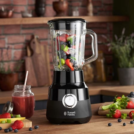 Russell Hobbs 24722-56 Blender [1,5 L Cam Kap] Mat Siyah (Güçlü 0.9Ps Motor, Darbe/Buz Kırma Fonksiy