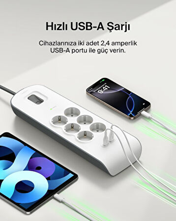 Belkin Surge Plus 6'Lı Çoklu Priz