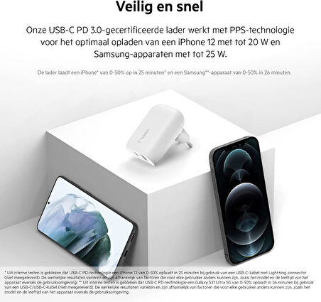 Belkin 37W 25W Usb-C Pd Pps+12W Usb-A Şarj Cihazı