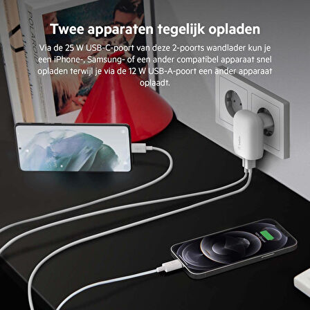 Belkin 37W 25W Usb-C Pd Pps+12W Usb-A Şarj Cihazı