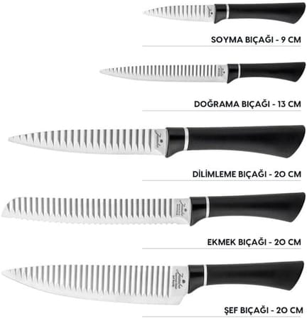 Jumbo New Eva Çelik Bıçak Seti 5 Parça