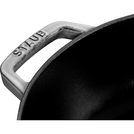Staub Chistera Yağmur Efektli Kapaklı Döküm Tencere, Gri, 24 Cm