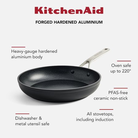 Kitchenaid Güçlendirilmiş Dövme Alüminyum Kızartma Tavası 24 Cm