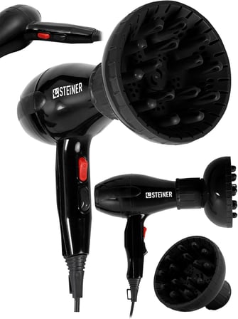 Steiner Alman 3400 Watt Ac Motor Saç Kurutma Makinesi Professional Fön Makinesi + Difüzör + 2 Adet B