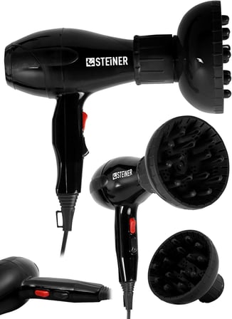 Steiner Alman 3600 Watt Professional Saç Kurutma Makinesi Ac Motor Fön Makinesi + Difüzör + 2 Adet B