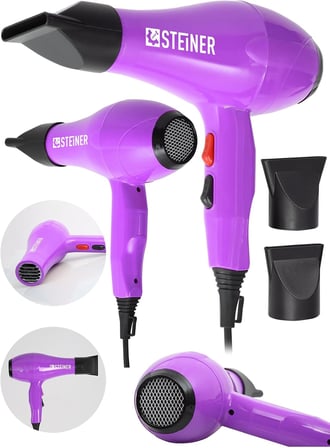 Steiner Alman 3800 Watt Profesyonel Saç Kurutma Makinesi Fön Makinesi Ac Motor Ms-9001 Pembe + 2 Ade