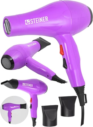 Steiner Alman 3400 Watt Profesyonel Saç Kurutma Makinesi Fön Makinesi Ac Motor Ms-9001 Pembe + 2 Ade
