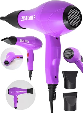 Steiner Alman 3400 Watt Profesyonel Saç Kurutma Makinesi Fön Makinesi Ac Motor Ms-9001 Pembe + 2 Ade