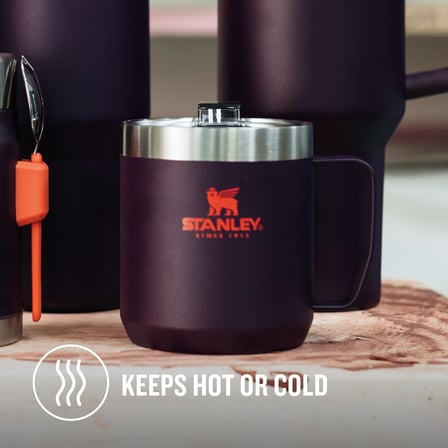 Stanley Classic Legendary Camp Mug Paslanmaz Çelik Termos Bardak, Mürdüm (Plum), 0.35 Litre