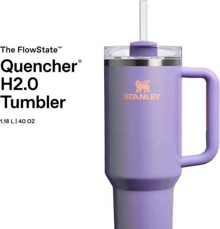 Stanley Quencher H2.0 Flowstate Pipetli Termos Bardak 1.18 Litre - Parlak Lila (Periwinkle Shimmer)