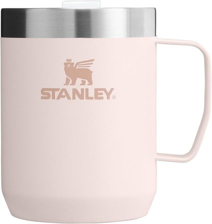 Stanley Classic Legendary Camp Mug Paslanmaz Çelik Termos Bardak, Pembe Kuvars (Rose Quartz), 0.23 L