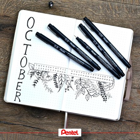 Pentel S20P-1A (0.1 Mm) Fiber Uçlu Yazı Kalemi - İnce Uç - Pointliner