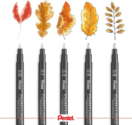 Pentel S20P-1A (0.1 Mm) Fiber Uçlu Yazı Kalemi - İnce Uç - Pointliner