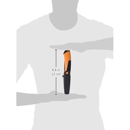 Fiskars Marangoz Bıçağı, Kılıf Dahil, Entegre Bıçak Bileyicili, Toplam Uzunluk: 22,4 Cm, Siyah/Turun