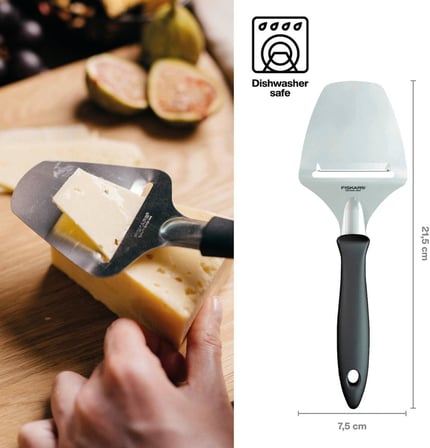 Fiskars Paslanmaz Çelik Bıçaklı Peynir Dilimleyici, Plastik/Paslanmaz Çelik, Uzunluk: 21,5 Cm, Essen
