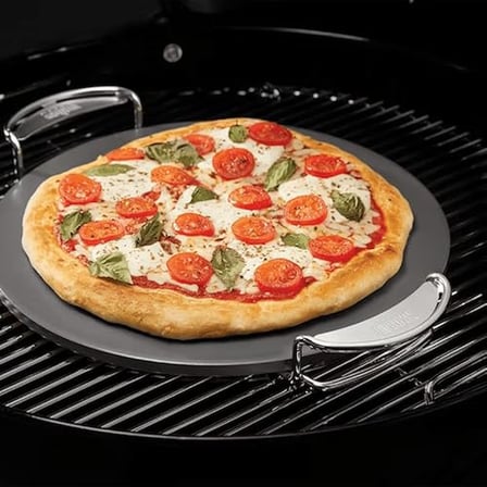 Weber Pizza Taşı – Büyük (Ø 36 Cm), Sırlı Kordierit Barbekü Pizza Taşı, Hızlı Isınır Ve Isı Yayar, T