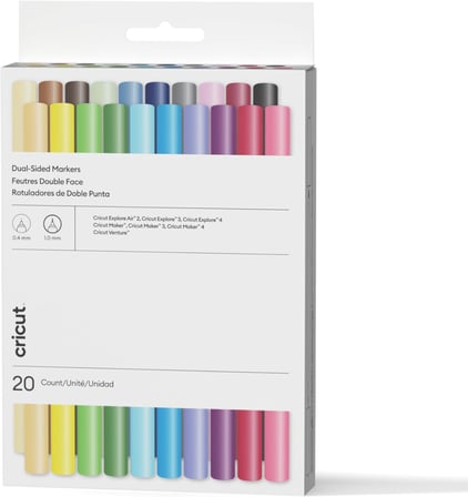 Cricut 2011824 Explore Maker Çift Uçlu (0.4 Mm-1.0Mm) Marker Ultimate 20'Li Paket