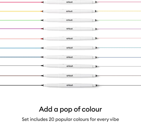 Cricut 2011824 Explore Maker Çift Uçlu (0.4 Mm-1.0Mm) Marker Ultimate 20'Li Paket