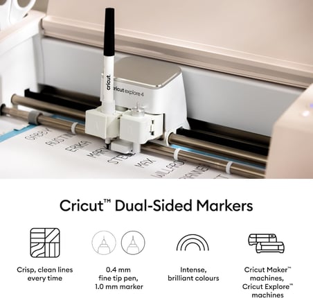 Cricut 2011824 Explore Maker Çift Uçlu (0.4 Mm-1.0Mm) Marker Ultimate 20'Li Paket