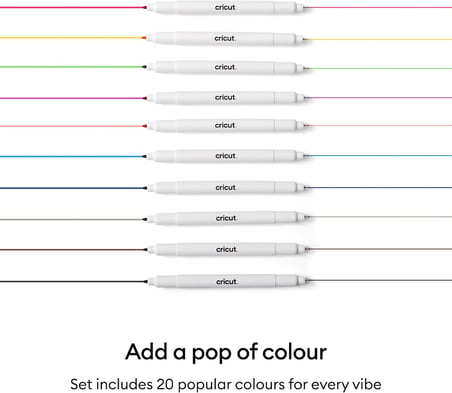 Cricut 2011825 Joy Çift Uçlu (0.4 Mm-1.0Mm) Marker Ultimate 20'Li Paket