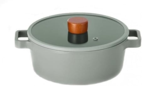 Neoflam Fika Gri Döküm Alüminyum 7 Parça Tencere Seti, 22-24 Cm Tencere, 18 Cm Sütlük, 24 Cm Tava