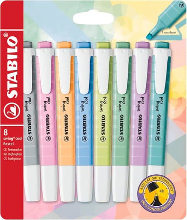 stabilo swing cool pastel - fosforlu kalem - 8'li paket - çeşitli renkler | 8'li paket - çeşitli ren