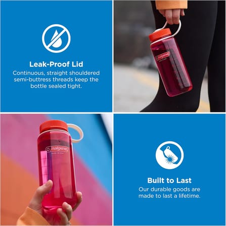 Nalgene Unisex – Yetişkin Wh Sustain Içecek Şişesi, Patlıcan, 0,4 L