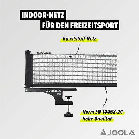 Joola Masa Tenisi Ağı Easy-Indoor Takım Boş Zaman Sporu - Ağ Gerilimi Ayarlanabilir, Siyah, 183 Cm X