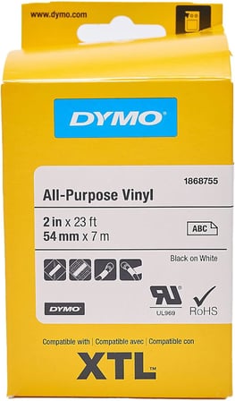 Dymo Xtl, Çok Amaçlı Vinil (54 Mm X 7 Mt), Beyaz/Siyah - 1868755