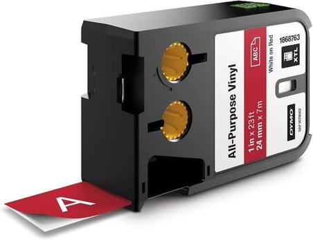Dymo Xtl, Çok Amaçlı Vinil (24 Mm X 7 Mt), Kırmızı/Beyaz - 1868763