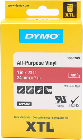 Dymo Xtl, Çok Amaçlı Vinil (24 Mm X 7 Mt), Kırmızı/Beyaz - 1868763