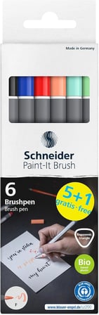 Schneider Brush Pen Pai̇Nt-İ̇T 070 Pastel 6 Li Ml07010503