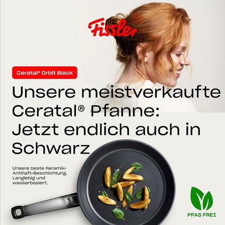Fissler Ceratal Comfort Orbit Siyah Alüminyum Kızartma Tavası Seramik Kaplı Çap 28 Cm Seramik Yapışm