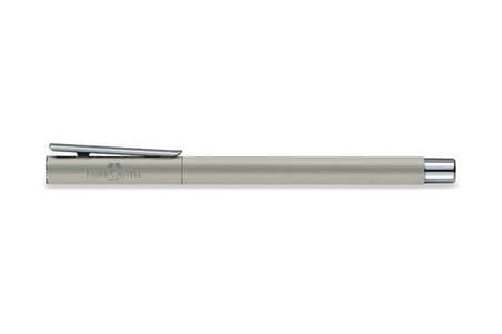 Faber-Castell 342100 - Dolma Kalem Neo Slim Paslanmaz Çelik, Uç Genişliği M, Gümüş Mat | İnce Paslan