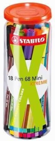 Stabilo Keçeli Kalem 68 Mini, 18'Li Xtreme-Kutu Ve =