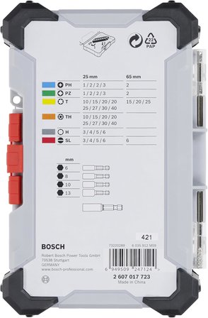 bosch professional extra hard 43 parça vidalama ucu seti - 2607017723