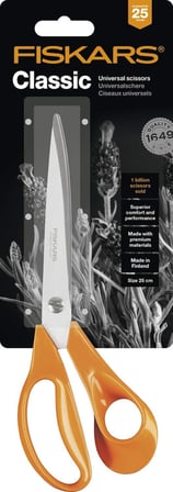Fiskars Evrensel Makas, Uzunluk: 25 Cm, Paslanmaz Çelik Bıçak/Plastik Saplar, Turuncu, Klasik, S94, 
