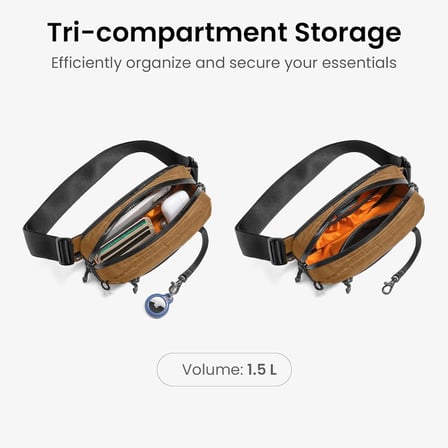 Tomtoc 1,5L–3,5L Sling Çanta Rfid Korumalı, Erkek Kadın Için Crossbody Göğüs Omuz Çantası, Suya Daya