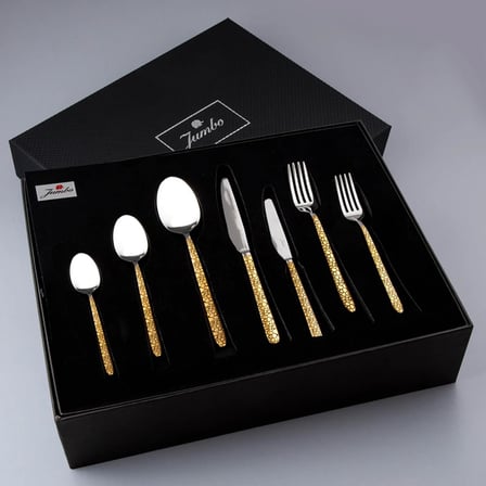 Jumbo 9400 Safari Gold 12 Kişilik 84 Parça Çatal Kaşık Bıçak Seti