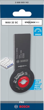 Bosch 1X Pro Maii 32 Sc Dolgu Bıçağı (Silikon, Genişlik 32 Mm, Professional Aksesuar Çok Fonksiyonlu