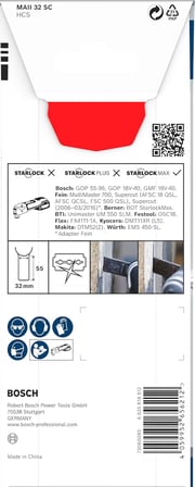 Bosch 1X Pro Maii 32 Sc Dolgu Bıçağı (Silikon, Genişlik 32 Mm, Professional Aksesuar Çok Fonksiyonlu