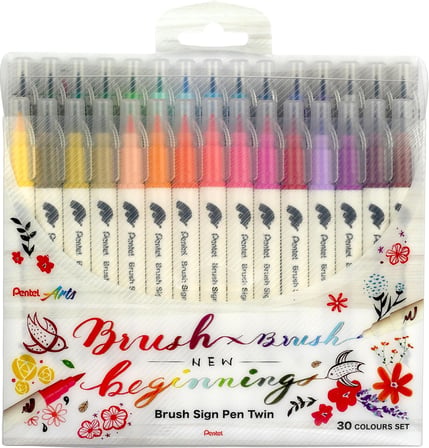 Pentel Brush Sing Pen Twin Çift Taraflı Fırça Uçlu Kalem