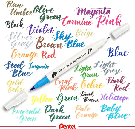 Pentel Brush Sing Pen Twin Çift Taraflı Fırça Uçlu Kalem