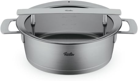 Fissler Phi Collection Kızartma Tenceresi (24 Cm, 3,9 L) Cam Kapaklı – Büyük Paslanmaz Çelik Kızartm