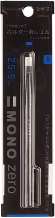 Tombow Mono Zero Silgi, Dikdörtgen, 2,5 Mm, Siyah