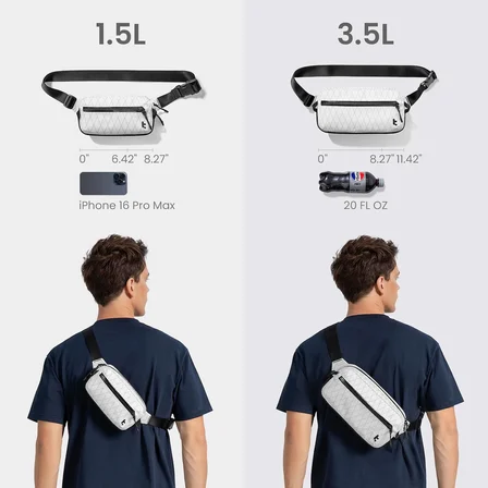 Tomtoc 1,5L–3,5L Sling Çanta Rfid Korumalı, Erkek Kadın Için Crossbody Göğüs Omuz Çantası, Suya Daya
